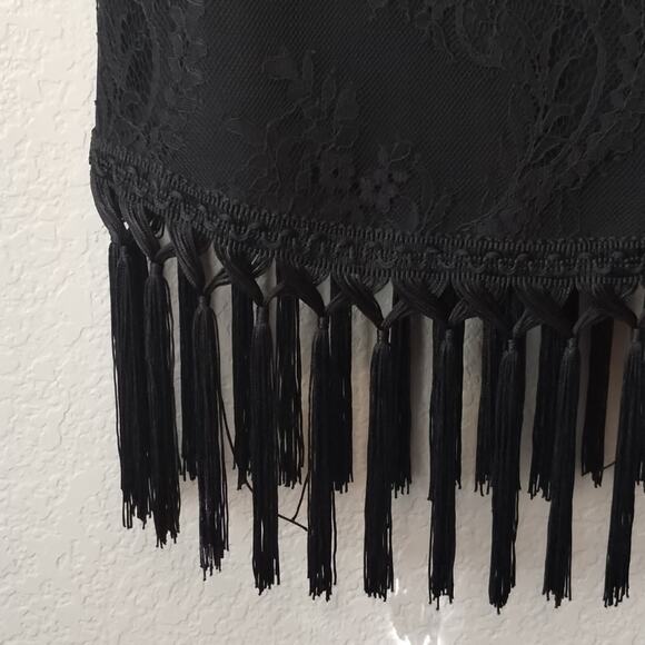 Venus NEW Black Lace LACI Fringe Embellished Cocktail Salsa Swing Club Dress 4 - Picture 10 of 12